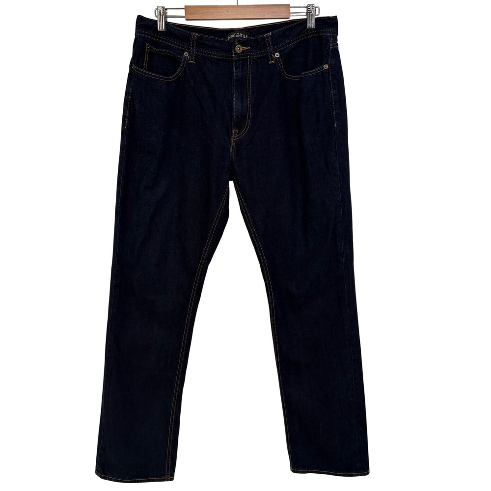 J.Crew Mercantile Mens Straight Leg Jeans Dark Wash Indigo 35x32 100% Cotton